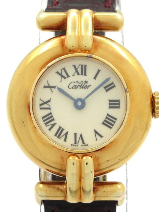 Cartier Must Colisee Vermeil W1000653 0***** 5***** Bordeaux Wrist Watch main image 6